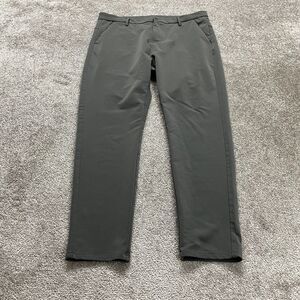 Plaid And Plain Dress Pants Mens 36x28 Gray Straight Leg Stretch Workwear Formal